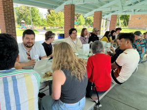 Group eating lunch