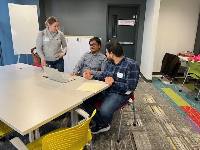 Sadrack Pagiling presenting research to small group