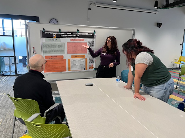 Samantha Wald discussing research in small group