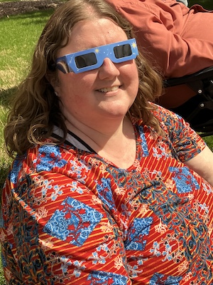 Amanda Cartter viewing the eclipse