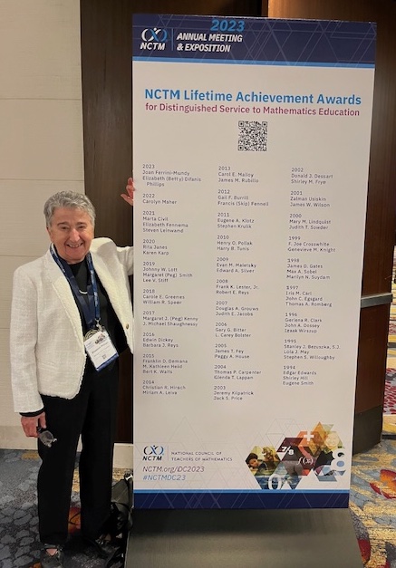 Betty with NCTM Lifetime Achievement List