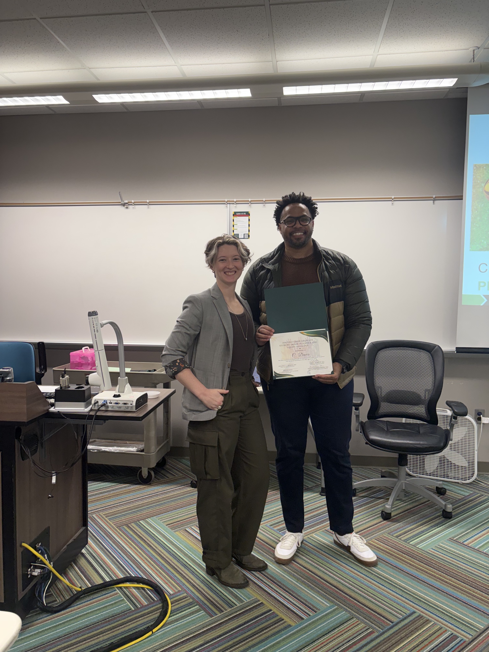 C. Davis receiving award 