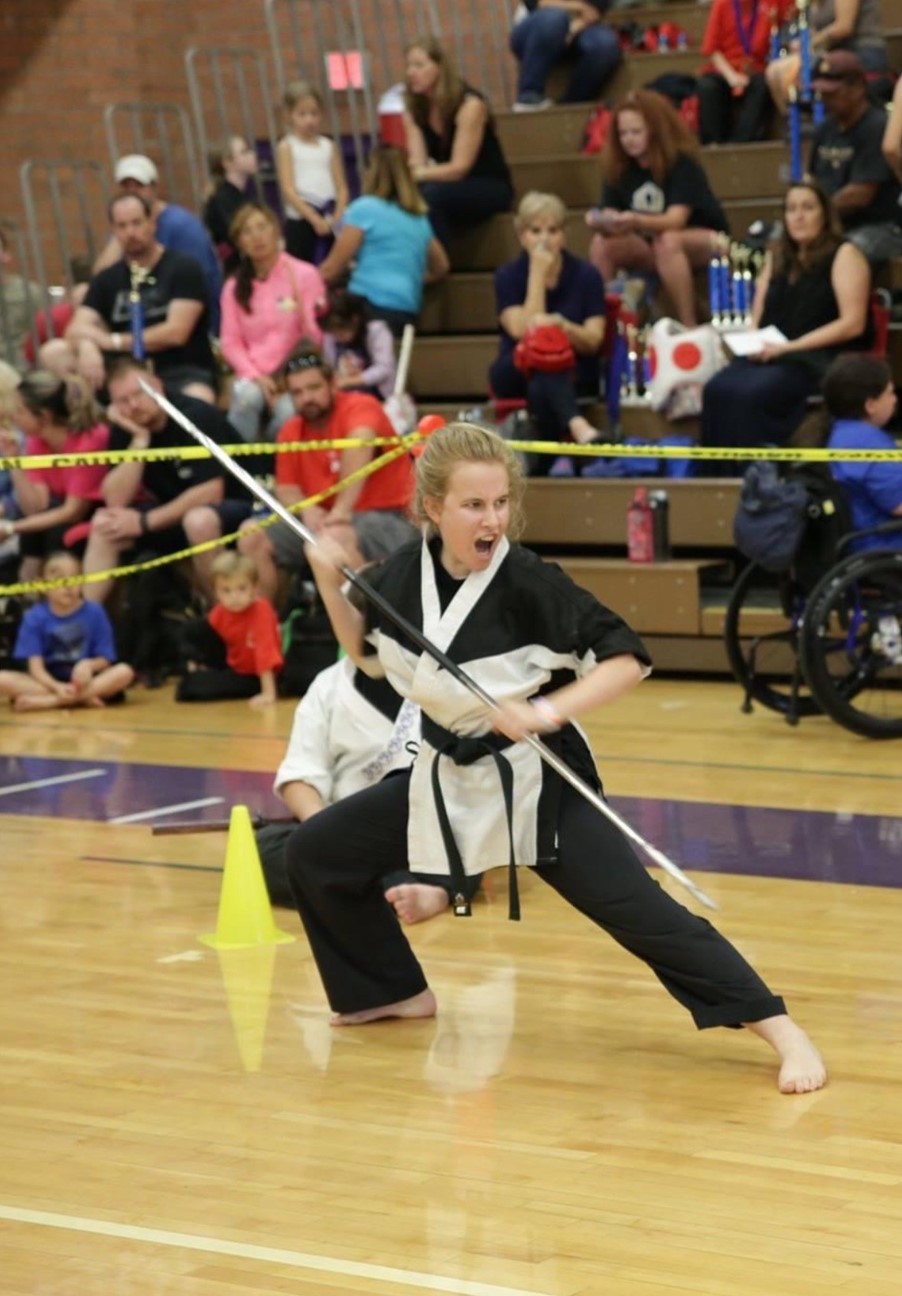 Kira Morris at martial arts competition