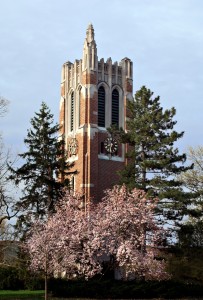 MSU's Beaumont Tower in the Spring