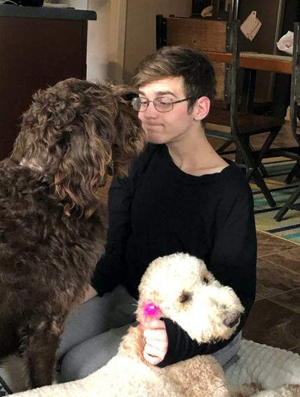 Anthony Dickson with dogs